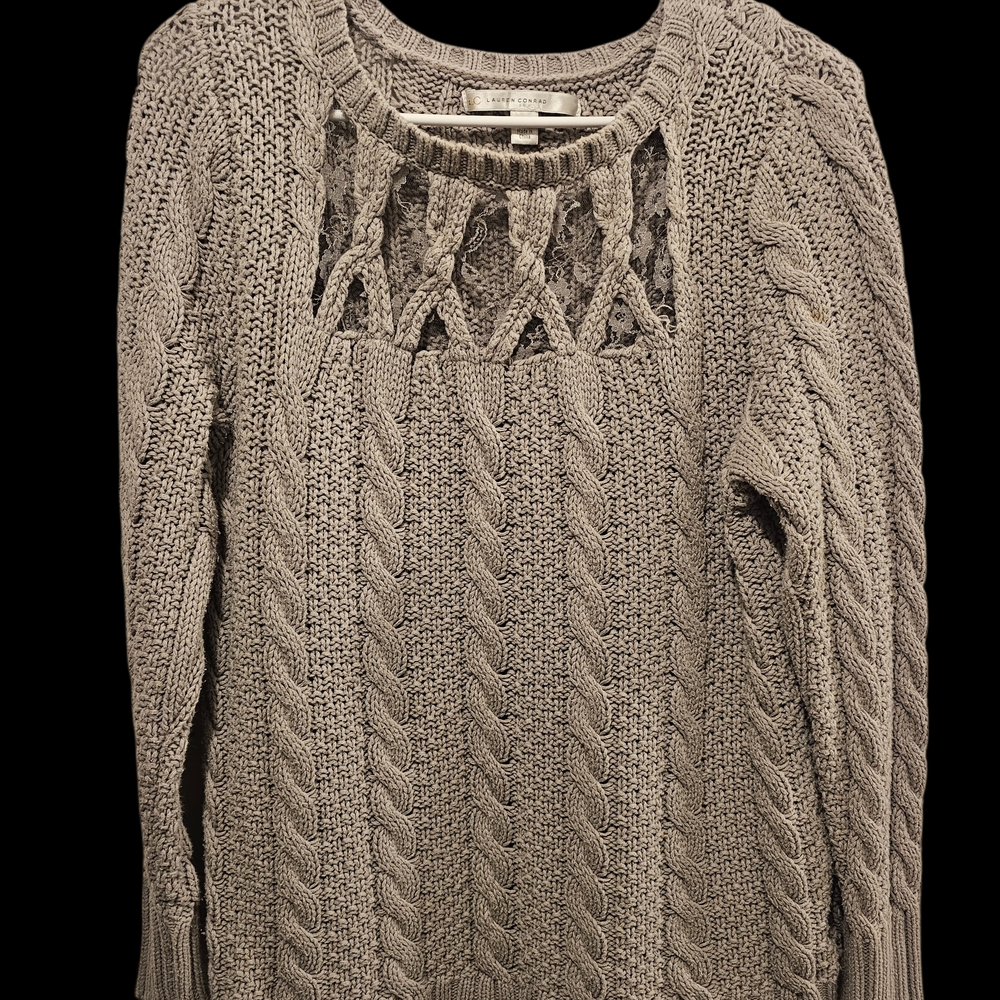 Gray Cable Knit Sweater